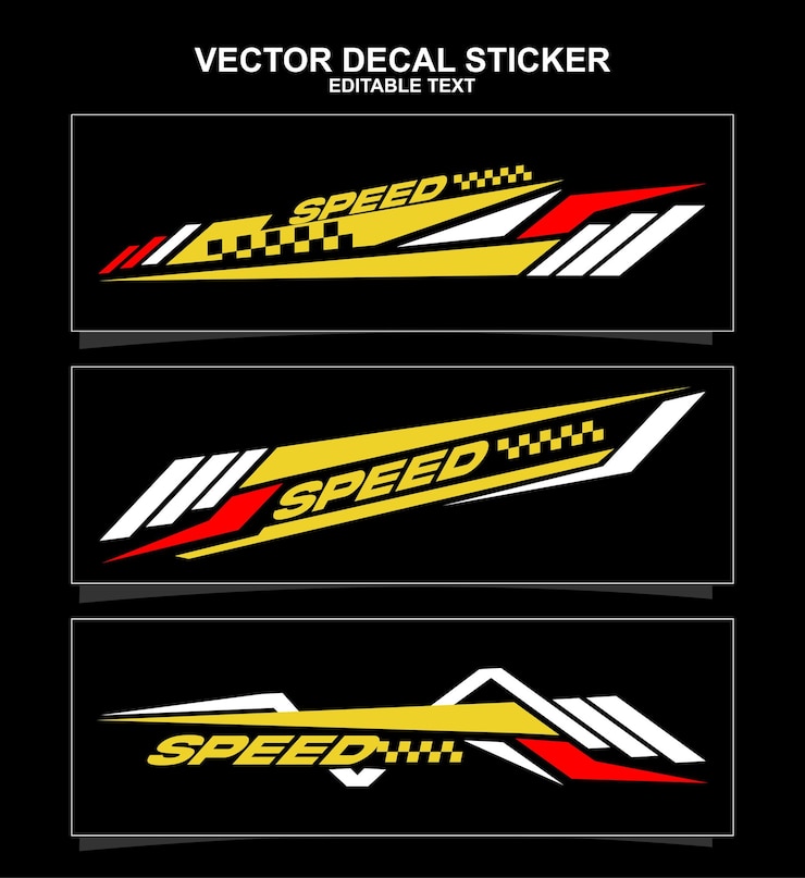 Vetor decalque adesivo corrida esporte design velocidade