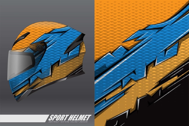 Decalque de capacete de corrida e ilustração de design de adesivo de vinil