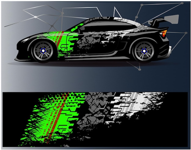 Carros De Corrida De Rua. Ilustração Pronta Para Corte De Vinil