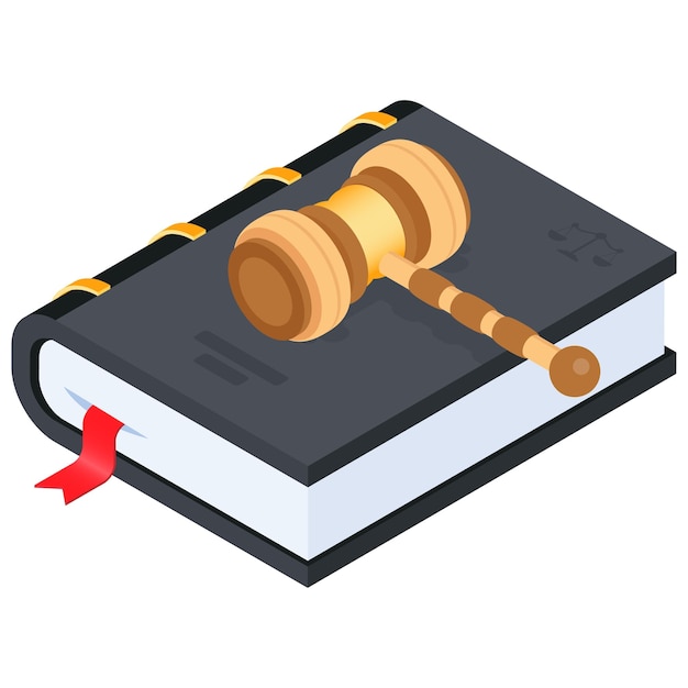 Decisões judiciais e conhecimentos jurídicos Ícone isométrico