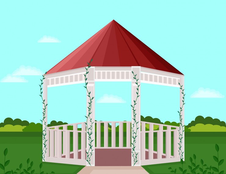 Vetor decoração da casa do jardim do quintal fundo da ilustração do vetor