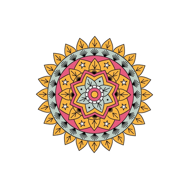 Decoração de design de mandala colorida indiana