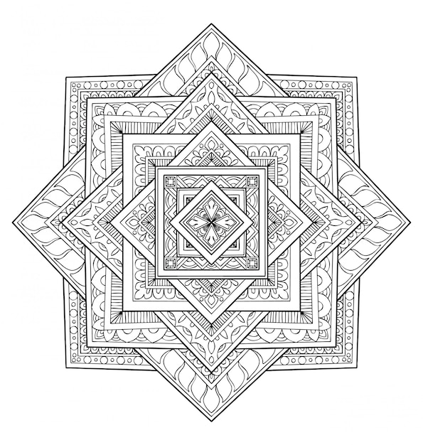 Vetor decoração de design de mandala. livro para colorir adulto