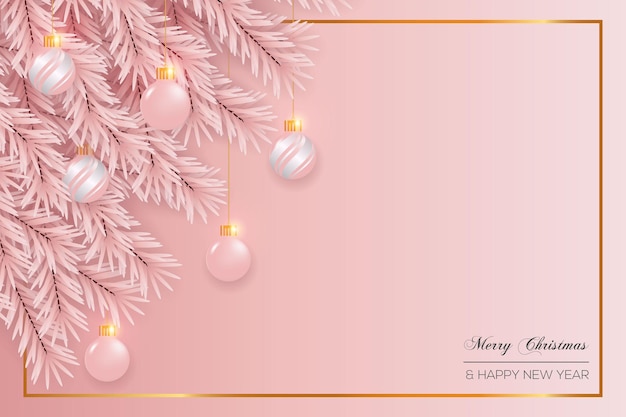 Vetor decoração de fundo de natal com conceito de cor rosa