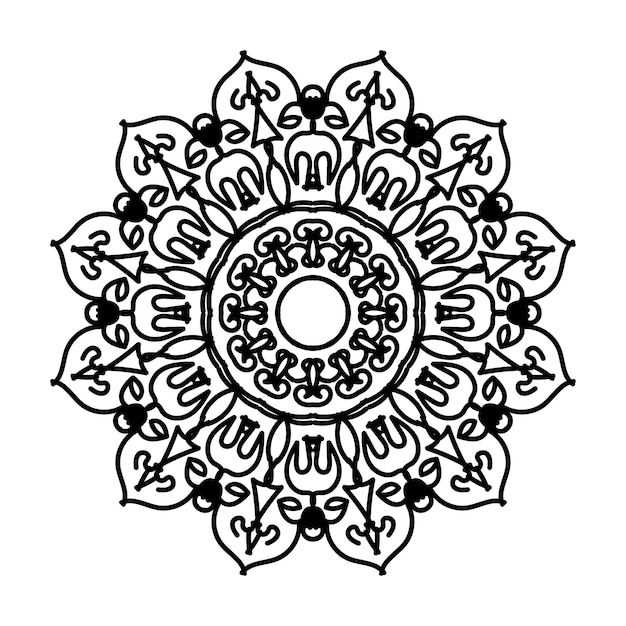 Decoração de mandala desenhada à mão em ornamento de doodle oriental étnico