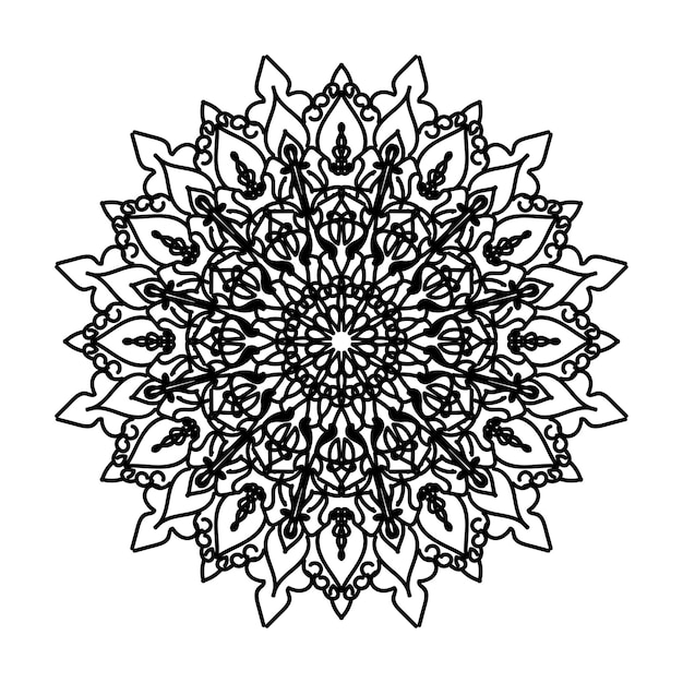 Decoração de mandala desenhada à mão em ornamento de doodle oriental étnico