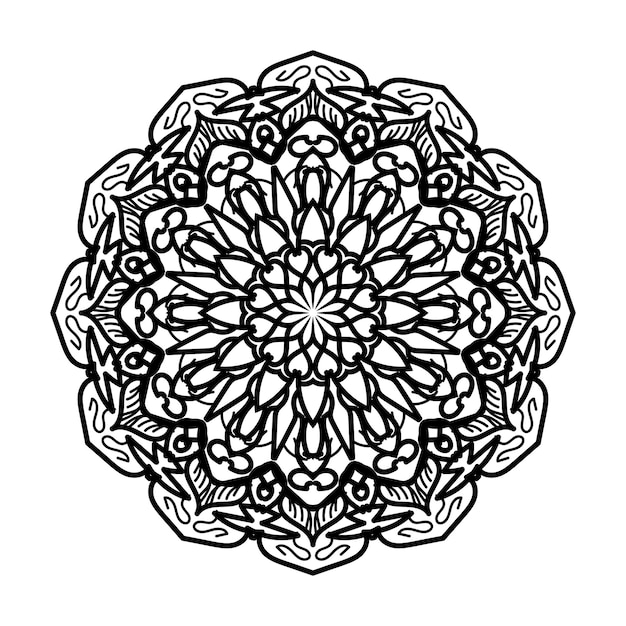 Decoração de mandala desenhada à mão em ornamento de doodle oriental étnico