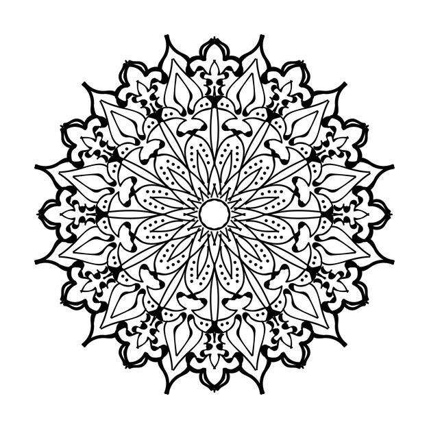 Decoração de mandala desenhada à mão em ornamento de doodle oriental étnico