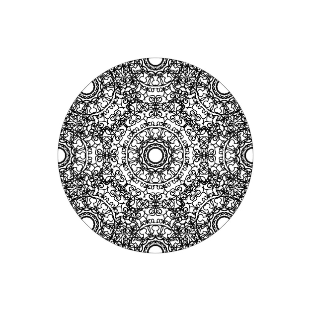 Decoração de mandala desenhada à mão em ornamento de doodle oriental étnico