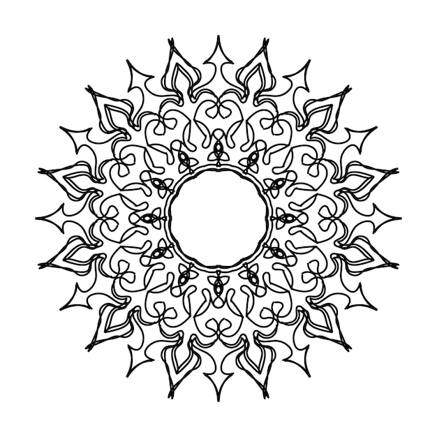 Decoração de mandala desenhada à mão em ornamento de doodle oriental étnico