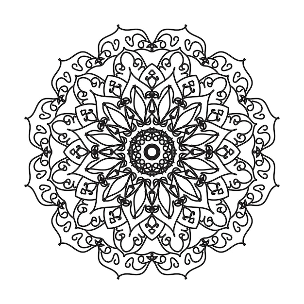 Decoração de mandala desenhada à mão em ornamento de doodle oriental étnico