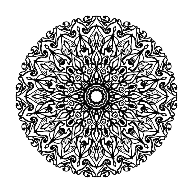 Decoração de mandala desenhada à mão em ornamento de doodle oriental étnico