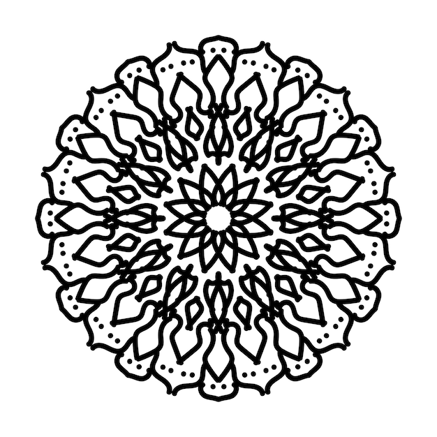 Decoração de mandala desenhada à mão em ornamento de doodle oriental étnico