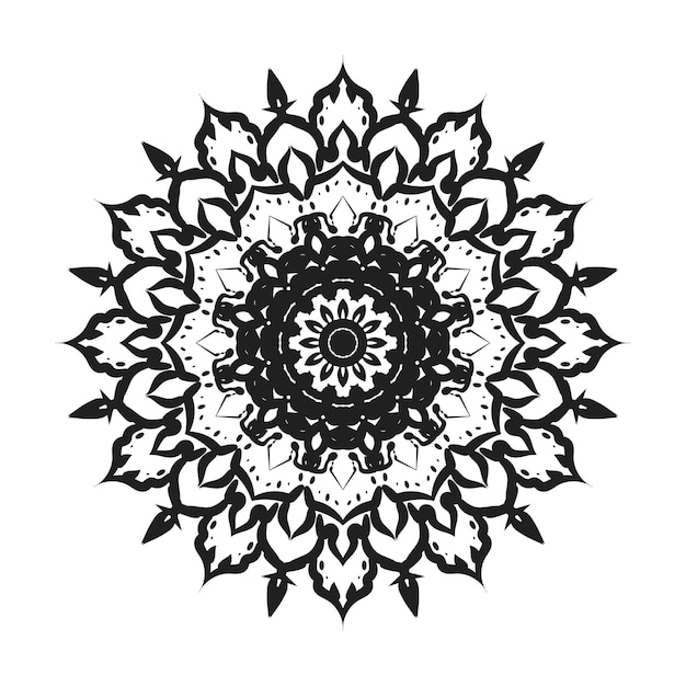 Decoração de mandala desenhada à mão em ornamento de doodle oriental étnico