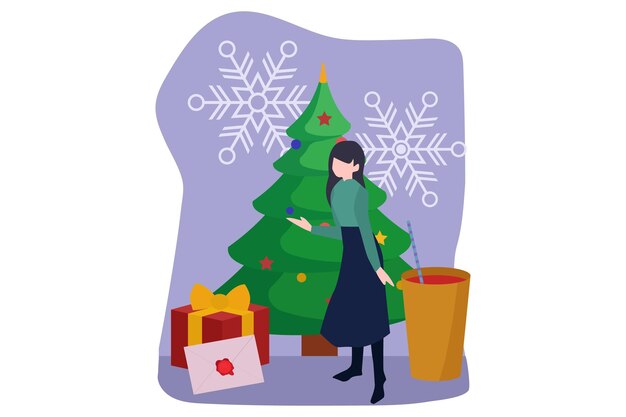 Decoração de Natal Ilustração de Design Plano