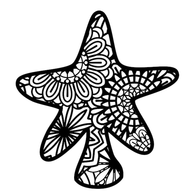 Decoração de natal zentangle isolada no fundo branco