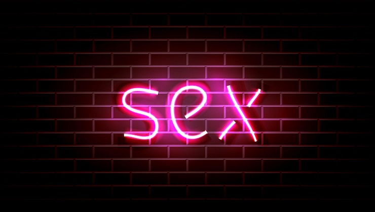 Vetor decoração de sinal de luz rosa neon realista na parede