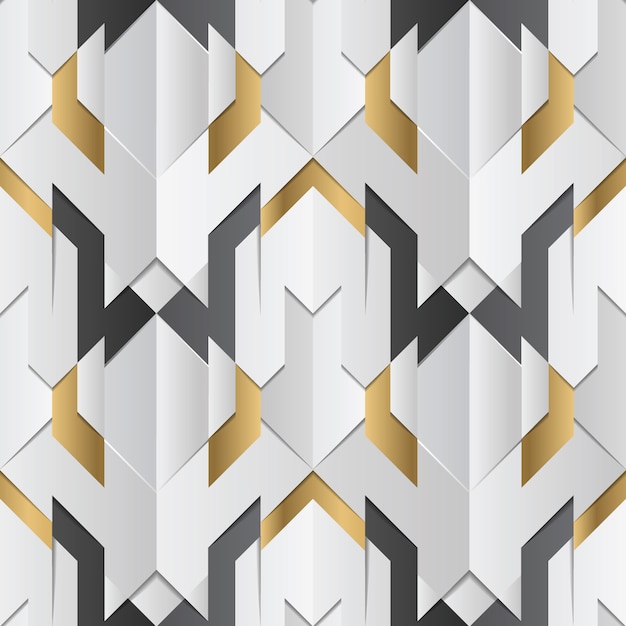 Decoração geométrica listras branco e dourado elemento
