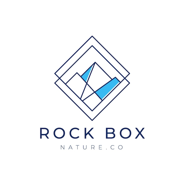 Vetor decoração natural ao ar livre de pedra de rocha design de logotipo vetor gráfico