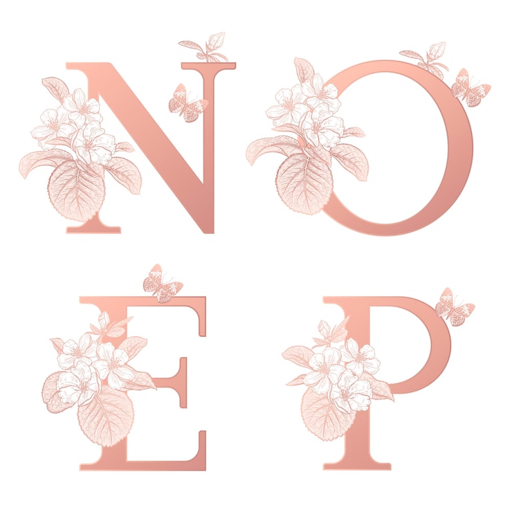 Vetor decorações com ramos de sakura floridos de letras opne e borboleta