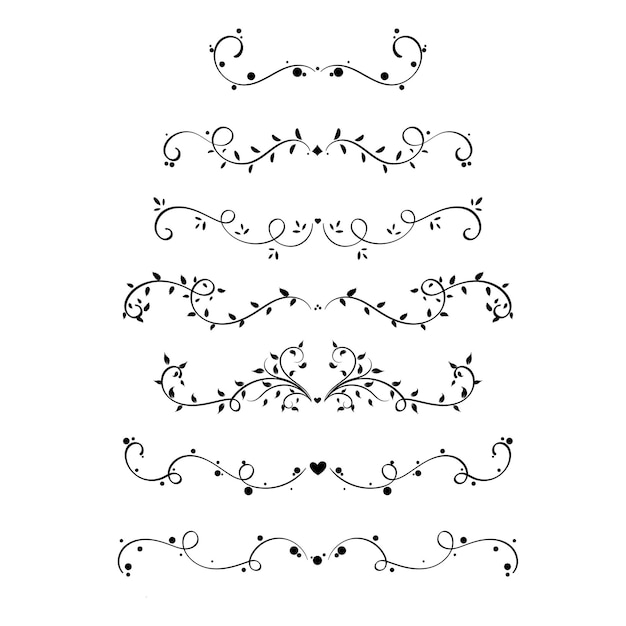 decorações de design de coroa com flores e corações vetores ramos com decorações vetor Doodle