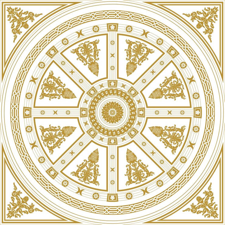 Vetor decorações, inscrições e um padrão para desenhar uma das cúpulas da mesquita do profeta, medina