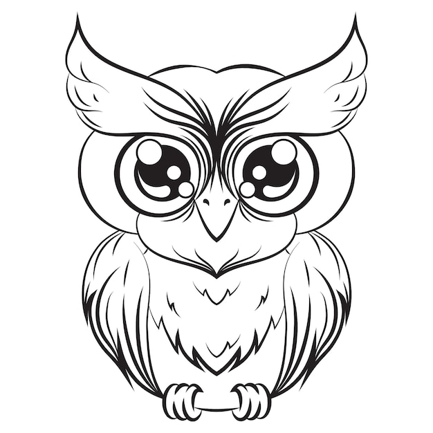Decorative Owl Owl logotipo padrão tribal tatuagem étnica ilustração vetorial desenhada à mão