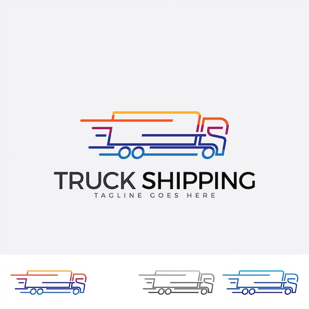 Dedign de logotipo de envio de caminhão colorido.
