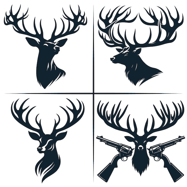 Vetor deer head svg deer hunting svg cut file cricut file deer silhouette hunting dad svg hunt