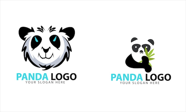 Defina o estilo de mascote panda. design vetorial de logotipo de panda