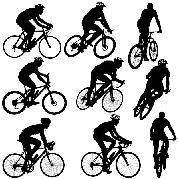 Definir a silhueta de um ciclista masculino e feminino