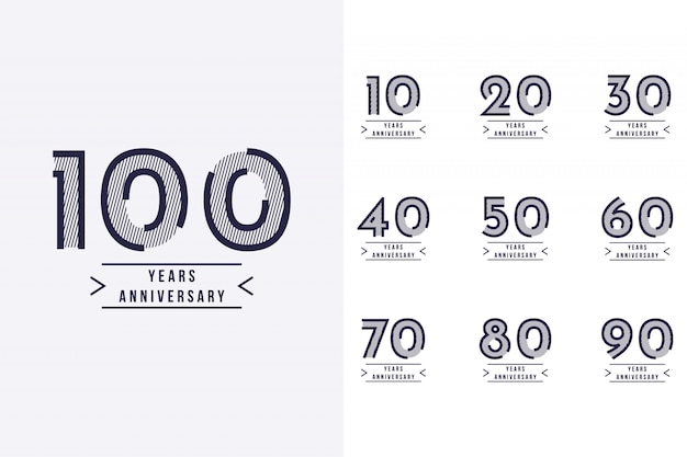 Definir aniversário de 10 anos para o modelo de aniversário de 100 anos design