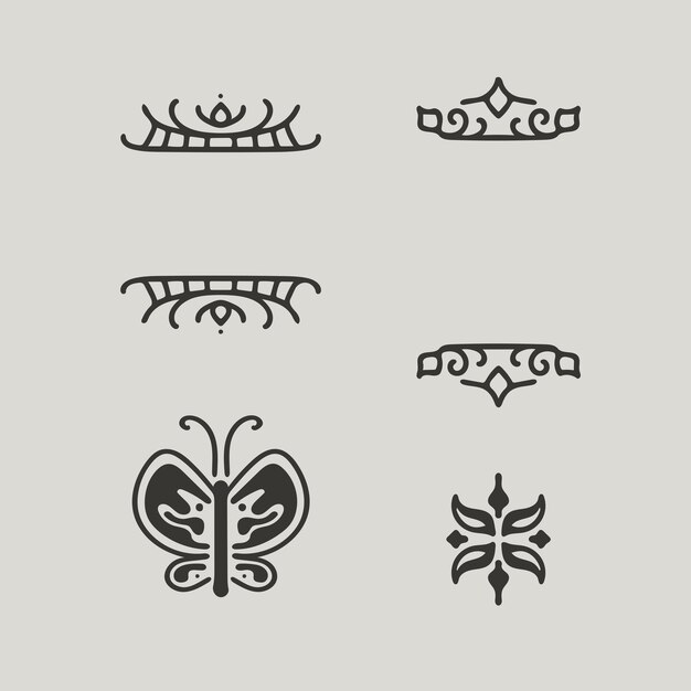 Definir arte de linha de ornamento