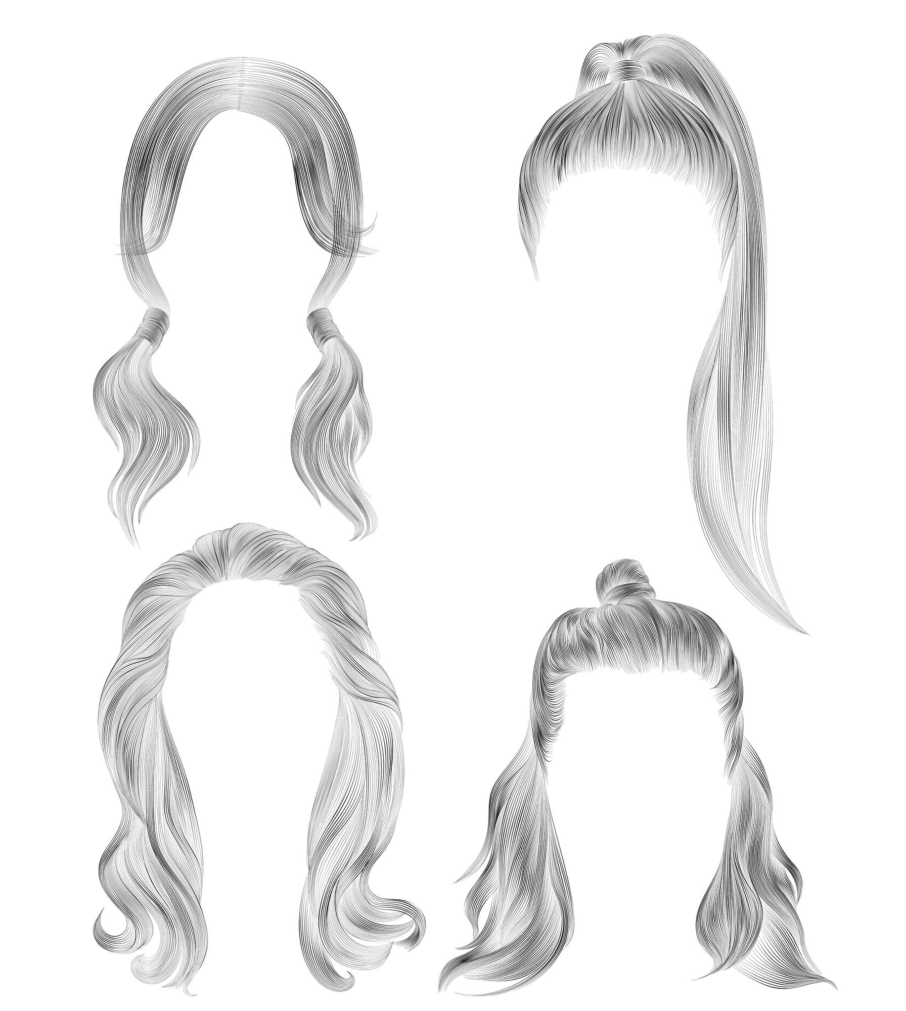 25+ Desenhos de Cabelo para Imprimir e Colorir/Pintar