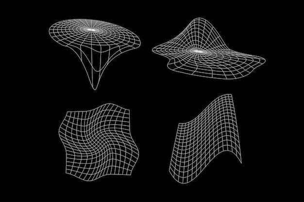 Vetor definir coleção de vetores de ativos de wareframe 3d