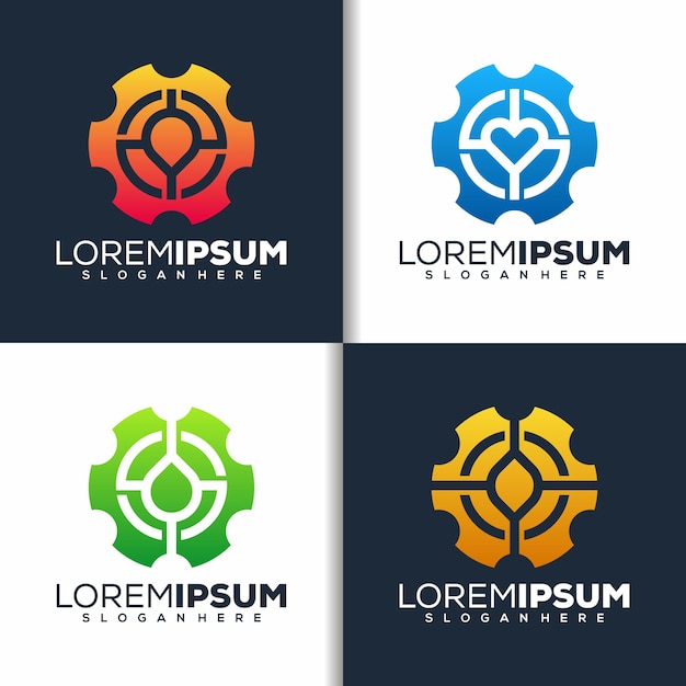 Definir design de logotipo de engrenagem