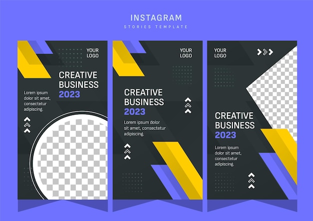 Definir design de modelo de história do instagram de negócios