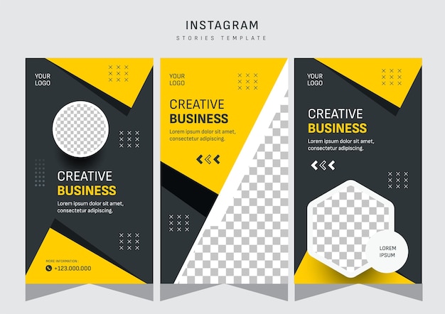 Definir design de modelo de história do instagram de negócios