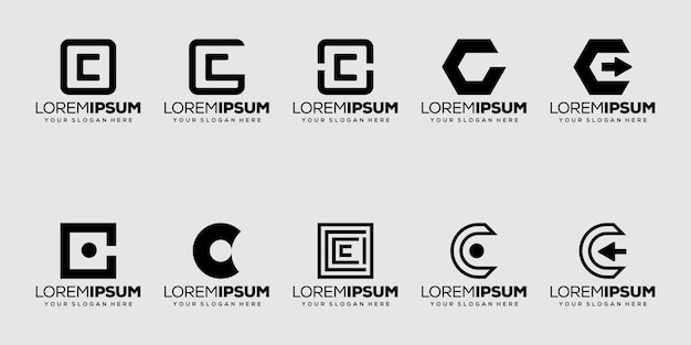 Definir design do logotipo do pacote leter c