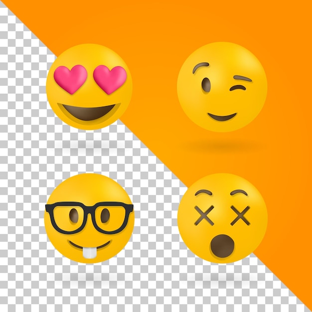 Definir emoticon de vetor 3d