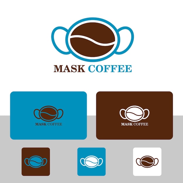 Definir ilustração em vetor logotipo máscara de café