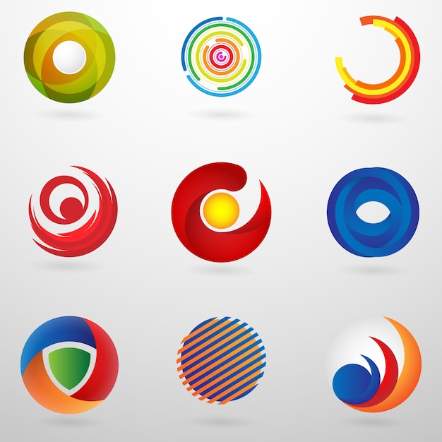 Definir logotipo abstrato círculo com conceito moderno