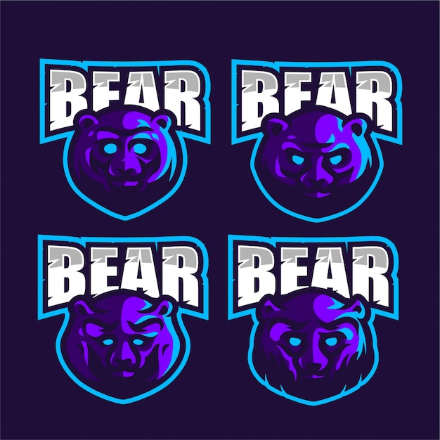 Definir logotipo de e-sports de urso roxo