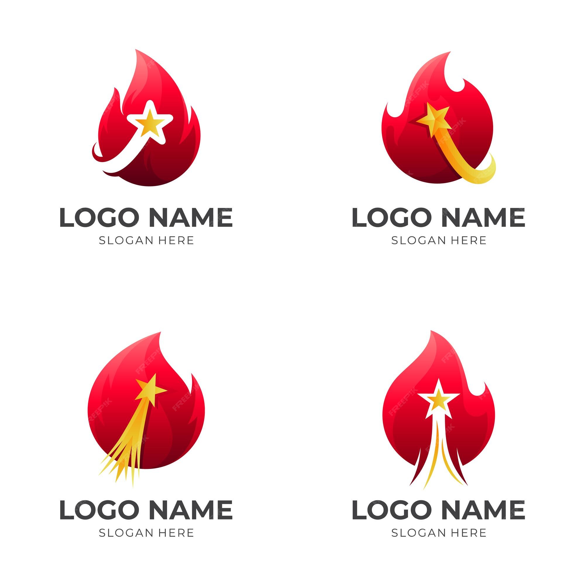 Vetores de Logotipo Do Fogo Fogo Vermelho Amarelo Ilustração Do