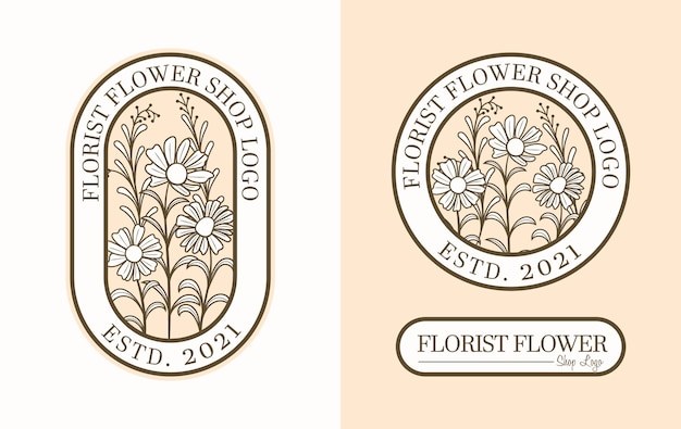 Vetor definir o design do logotipo da floricultura