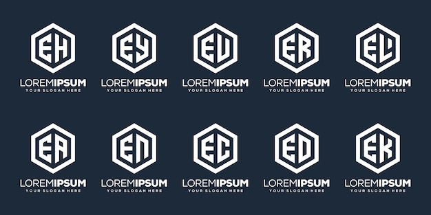 Definir o design moderno do logotipo da letra e