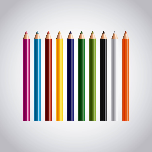 Vetor definir o ícone de lápis de cores