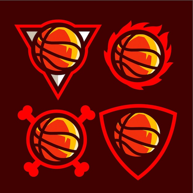 Vetor definir o logotipo de basquete para a equipe de esporte americano