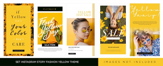 Definir o tema do instagram story for fashion em amarelo