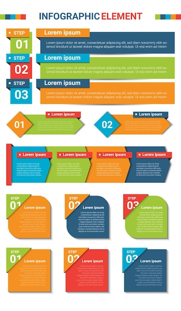 Definir pacote de vetor plano de elemento de ferramenta infográfico